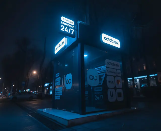 octobank — Вывески и интерьер